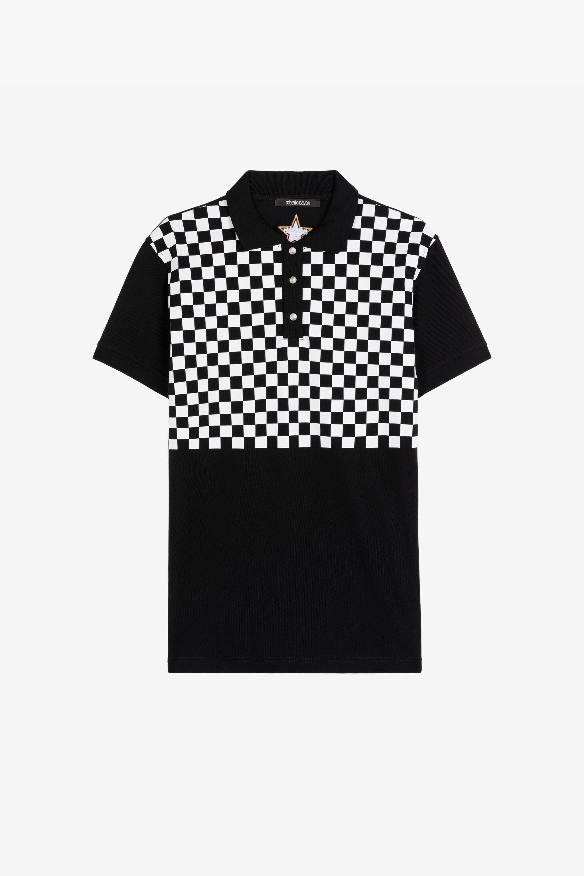 RC Checked Cotton Polo Shirt RC Checked Cotton Polo Shirt Black/White RRT64D-KB002
