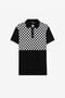 RC Polo de algodón a cuadros RC Polo de algodón a cuadros Negro/Blanco RRT64D-KB002