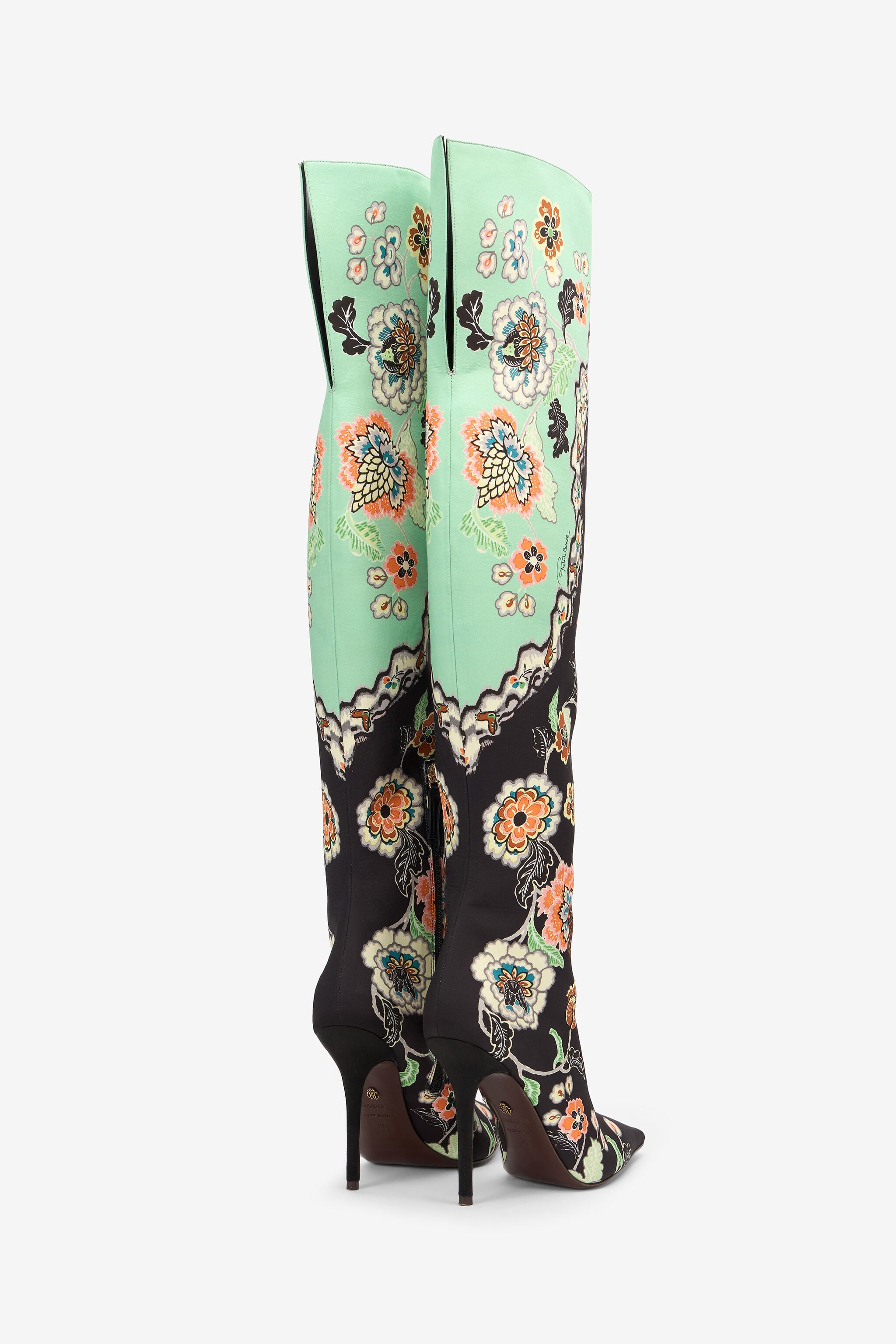 RC Boots in Silk with Kimono Print RC Boots in Silk with Kimono Print BLACK/GREEN VKS019-SE380