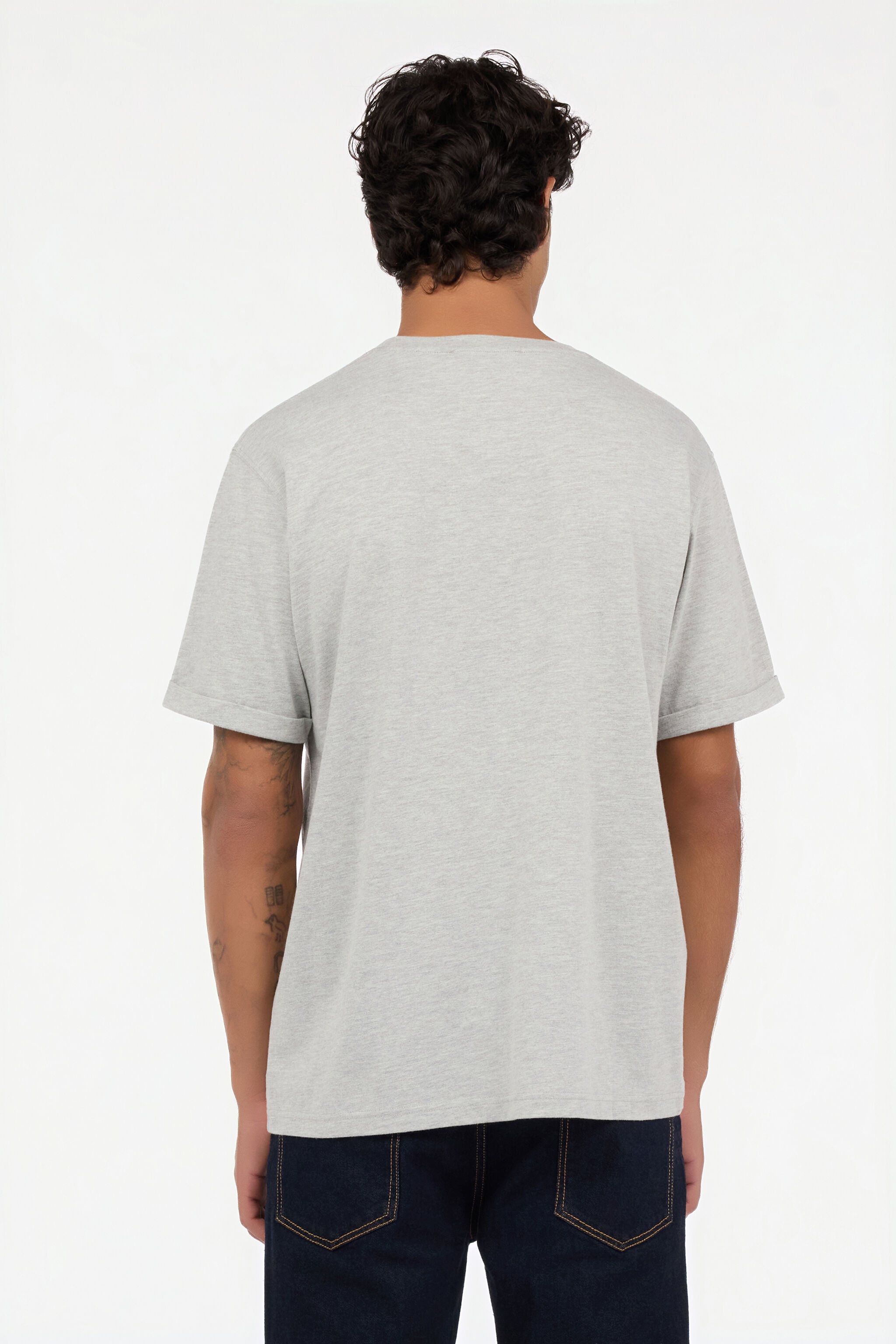 RC Grey Mélange T-Shirt with Snake and Logo RC Grey Mélange T-Shirt with Snake and Logo GREY MELANGE ROT60D-JD055