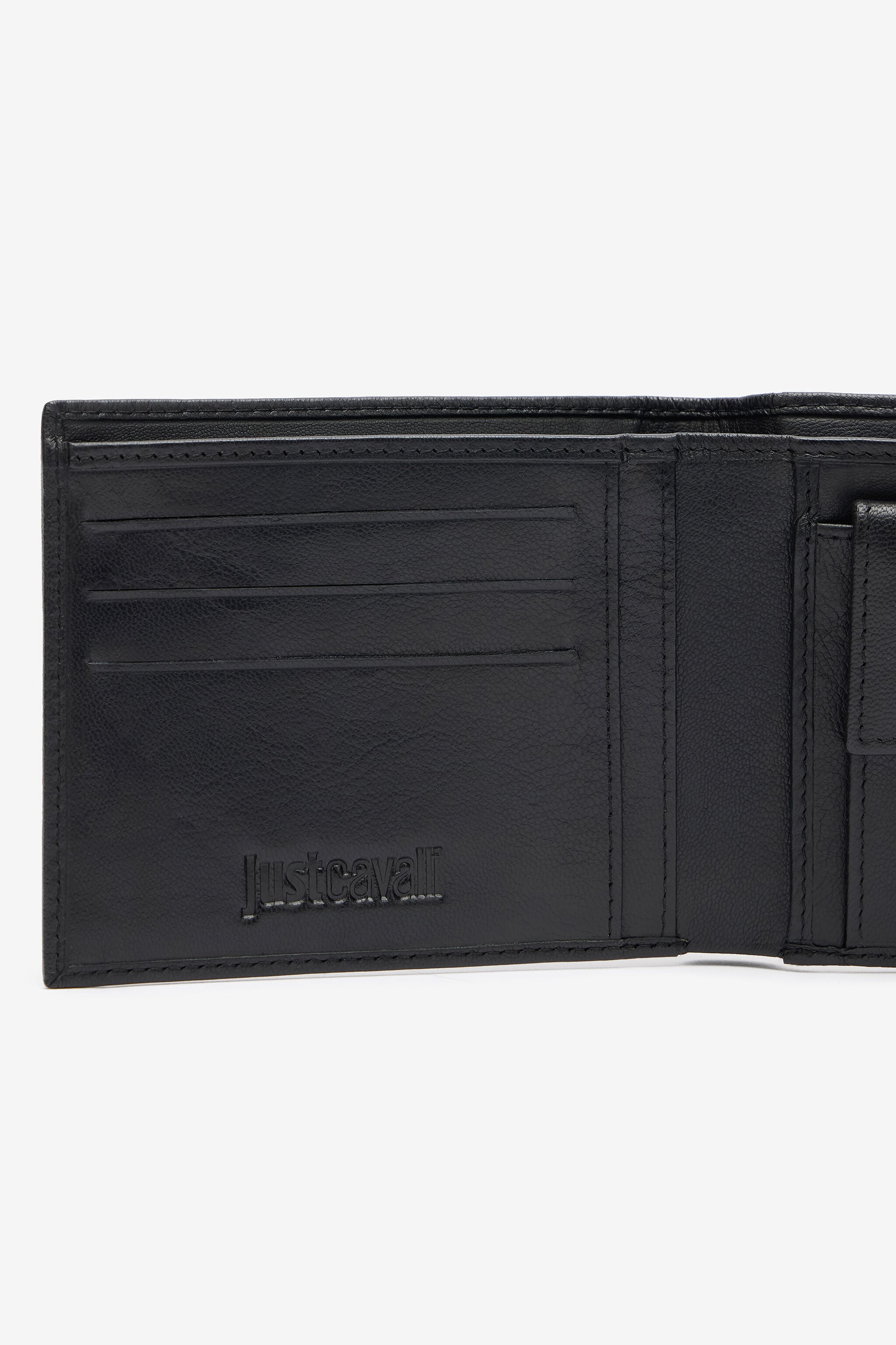 JC Just Cavalli Black Bifold Wallet with Embossed Logo JC Just Cavalli Black Bifold Wallet with Embossed Logo BLACK VFP020-VF576