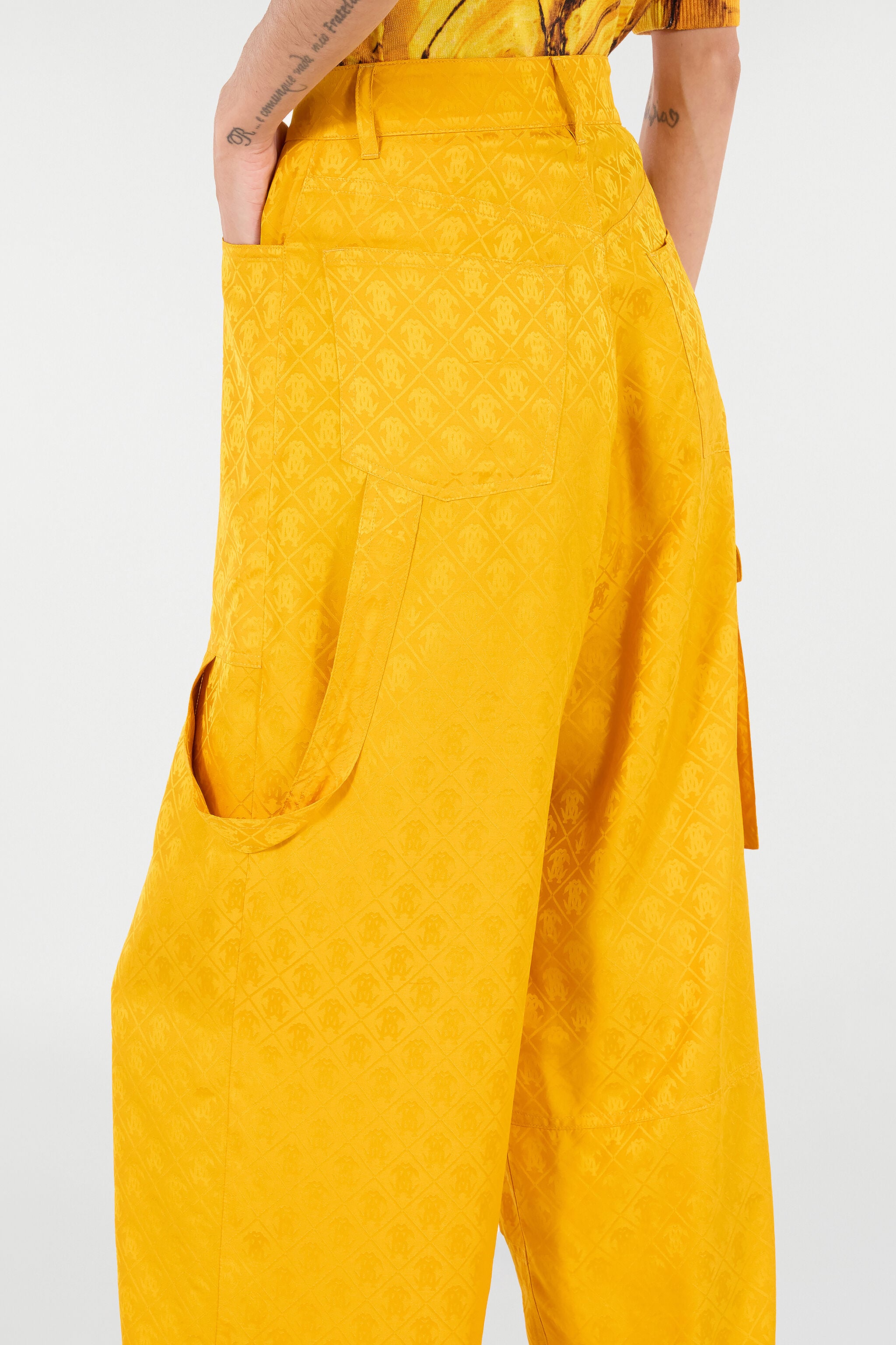 RC Pants With All-Over Mirror Snake Monogram Yellow VKT202-RK010