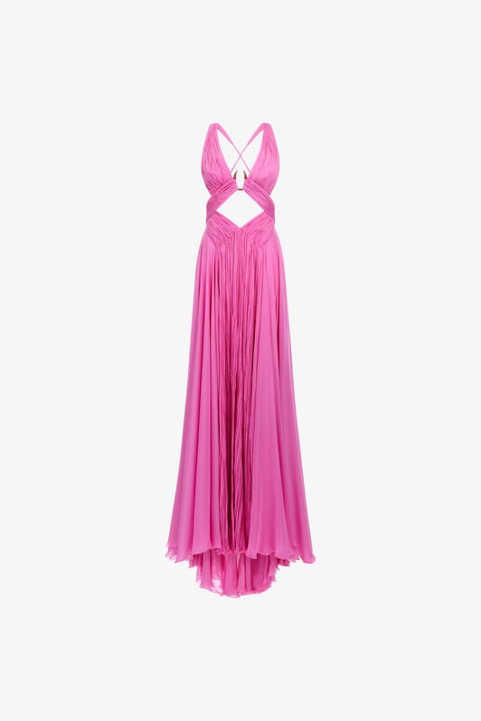 RC Long dress with cut out Fucsia SKT120-CC001