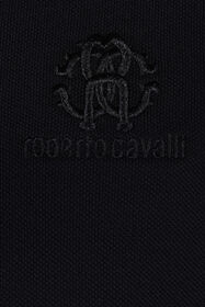 RC Polo Con Monograma RC Y Logotipo Bordado Negro POT64A-KB001