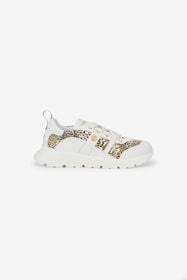 RC Sneakers Bianche e Leopardate Con Logo WHITE/JAGUAR QOS01G-PZO13