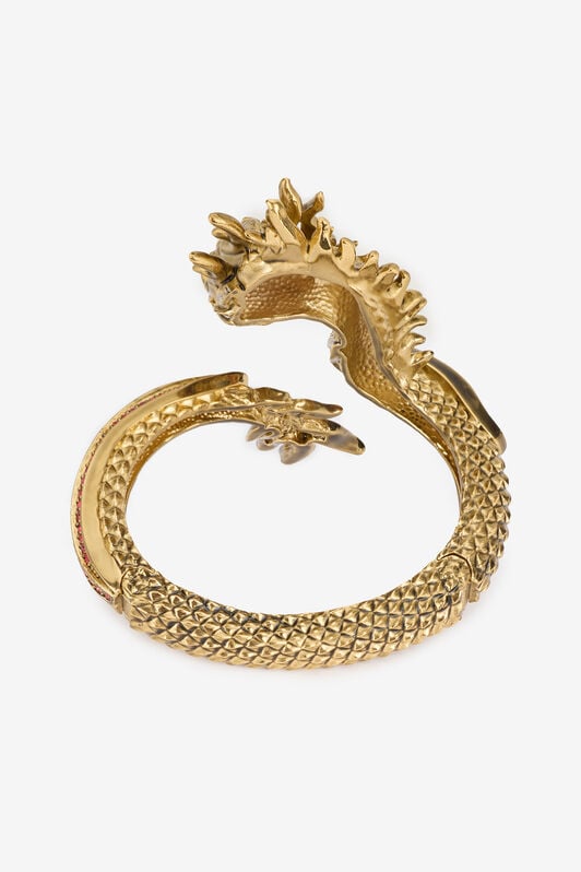 RC Open Bracelet With Bejeweled Dragon RC Open Bracelet With Bejeweled Dragon Gold VKG005-AM072