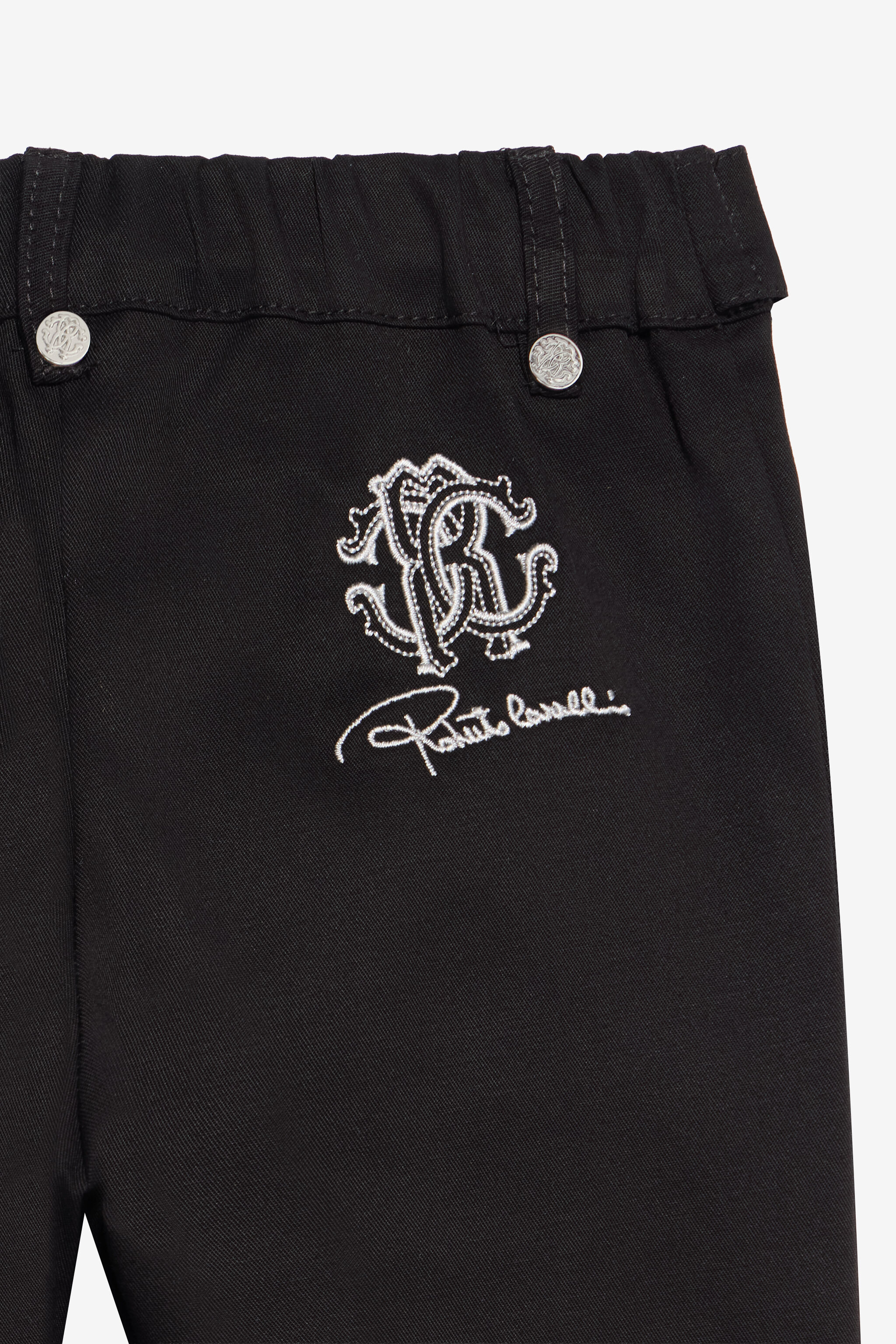 JU Schwarze Hose mit gesticktem Logo JU Schwarze Hose mit gesticktem Logo BLACK XJT21Z-RN001