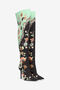 RC Bottes en soie avec imprimé Kimono BLACK/GREEN VKS019-SE380