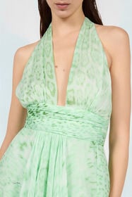 RC Vestido Mini de Seda Estampado Jaguar Mint PISTACHIO GREEN XQT176-HNT23