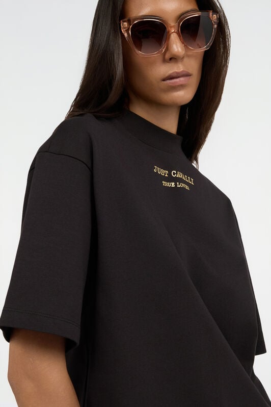 JC Black High Neck T-shirt JC Black High Neck T-shirt BLACK/GOLD VFT195-VF318