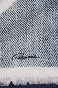 RC Silk scarf with denim patchwork print DARK BLUE WQI005-SQR71