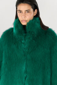 RC Cappotto effetto pelliccia con collo alto Verde TKT503-FY078