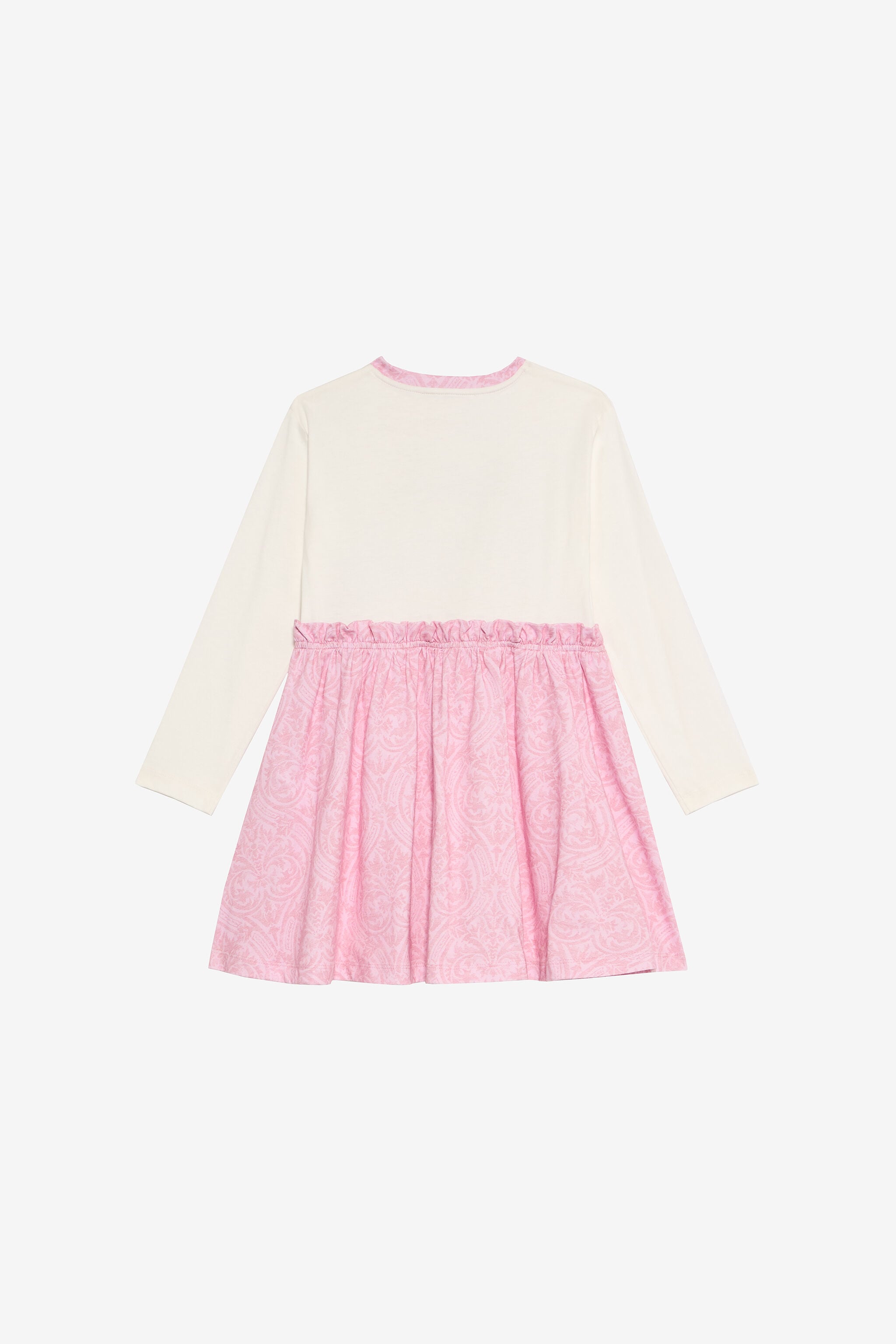 JU Robe en coton mélangé à motifs JU Robe en coton mélangé à motifs MILKY WHITE/BABYROSE VJT10L-JD001