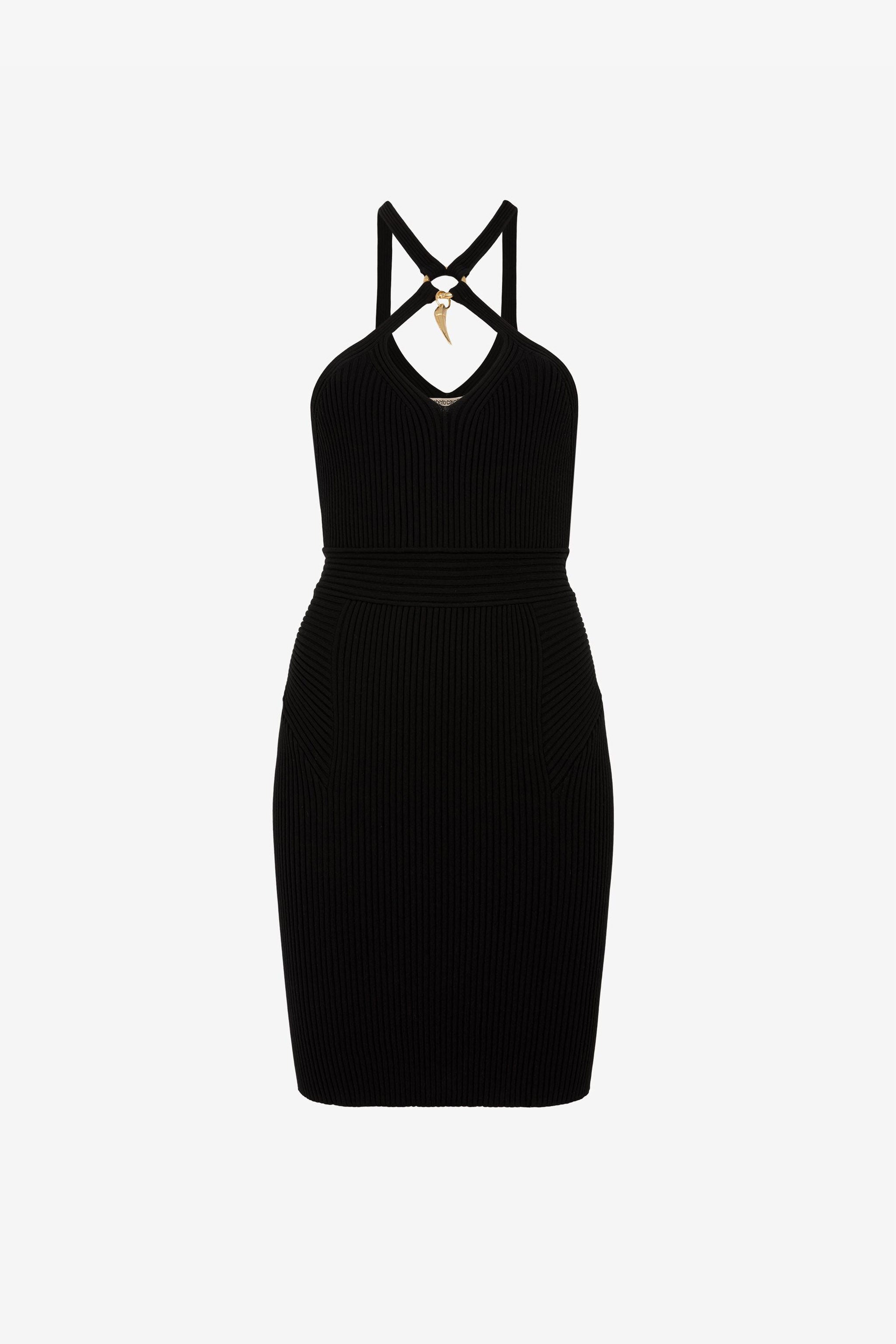 RC Tiger Tooth halterneck dress RC Tiger Tooth halterneck dress Black QKM100-MI030