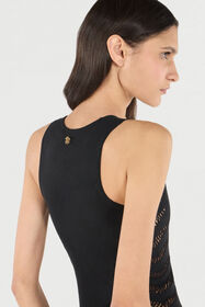 RC Dress with Perforated Zebra Pattern RC Dress with Perforated Zebra Pattern Black UKT166-MA001