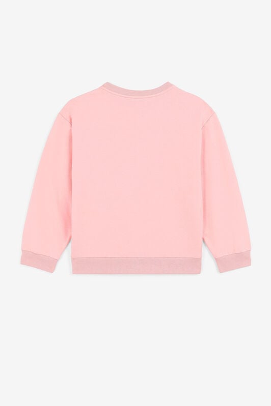 JU Felpa con logo e stampa con fragole e farfalle JU Felpa con logo e stampa con fragole e farfalle Rosa QJT902-CF050