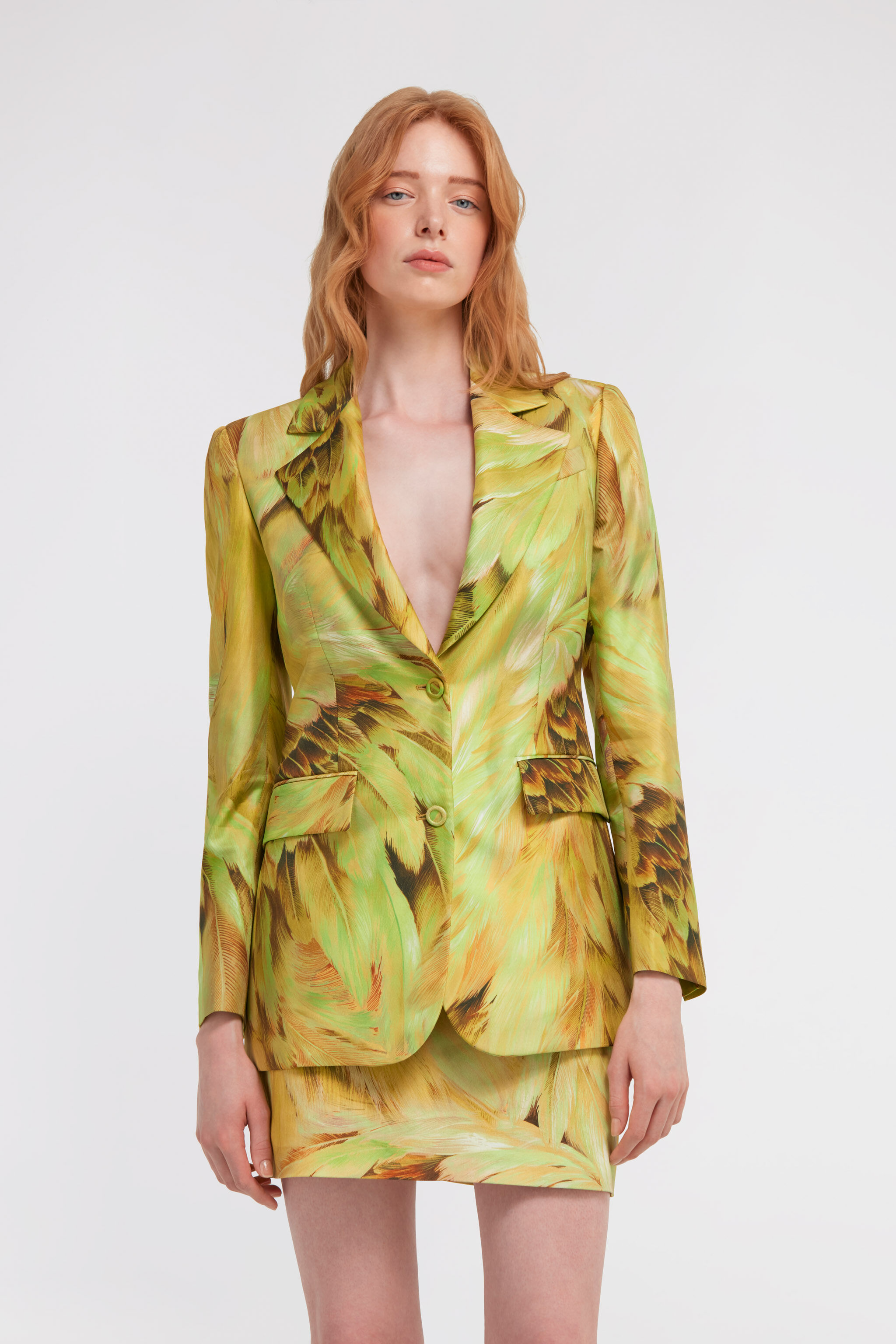 RC Plumage Print Blazer RC Plumage Print Blazer Light green SWT405-4QL71