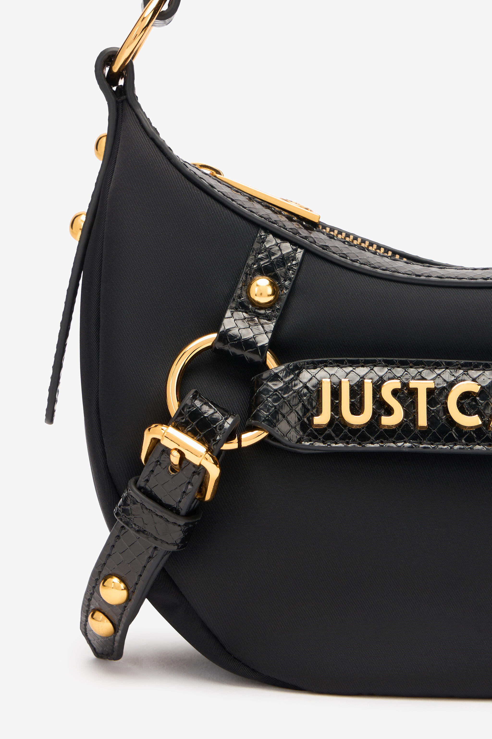 JC Hobo Bag With Straps And Logo JC Hobo Bag With Straps And Logo Black UFB095-UF464