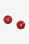RC Mirror Snake Monogram Clip-On Earrings Red UKG006-AM015