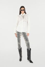 RC Camicia Con Motivo Rose Traforate Bianco UKR708-CH033