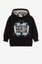 JU Animalier Patchwork And Flame-Print Hoodie JU Animalier Patchwork And Flame-Print Hoodie Black PJT925-CF050