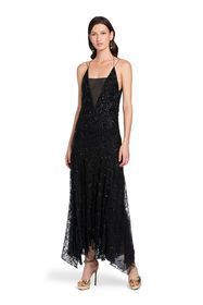 RC Black Iris embroidered evening dress Black HQR144-RP061