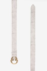 RC White Leather Belt With Snake Buckle BONE WKC001-PZ119