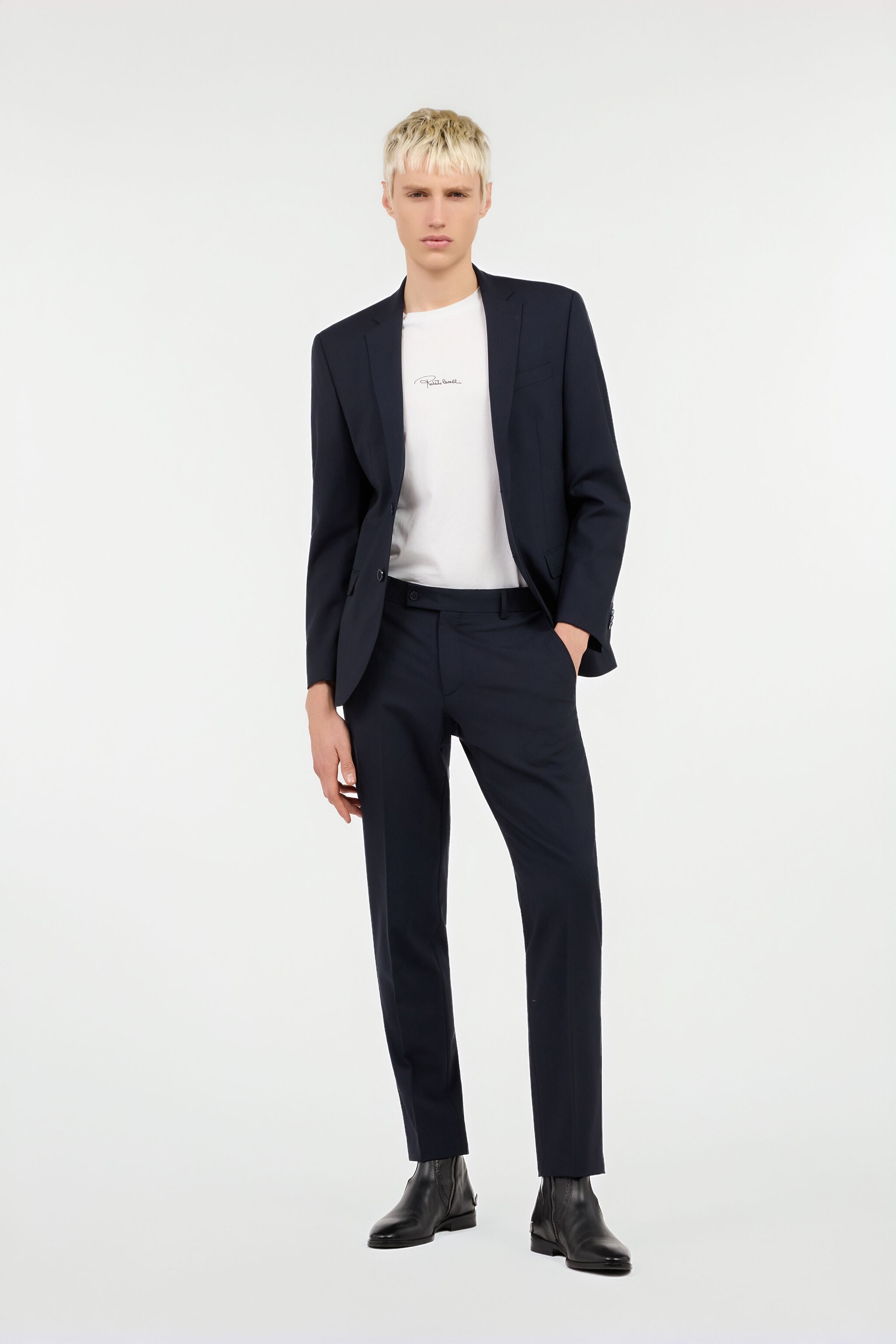 RC Dark Blue Tailored Wool Suit RC Dark Blue Tailored Wool Suit NAVY QOT40N-FEO01