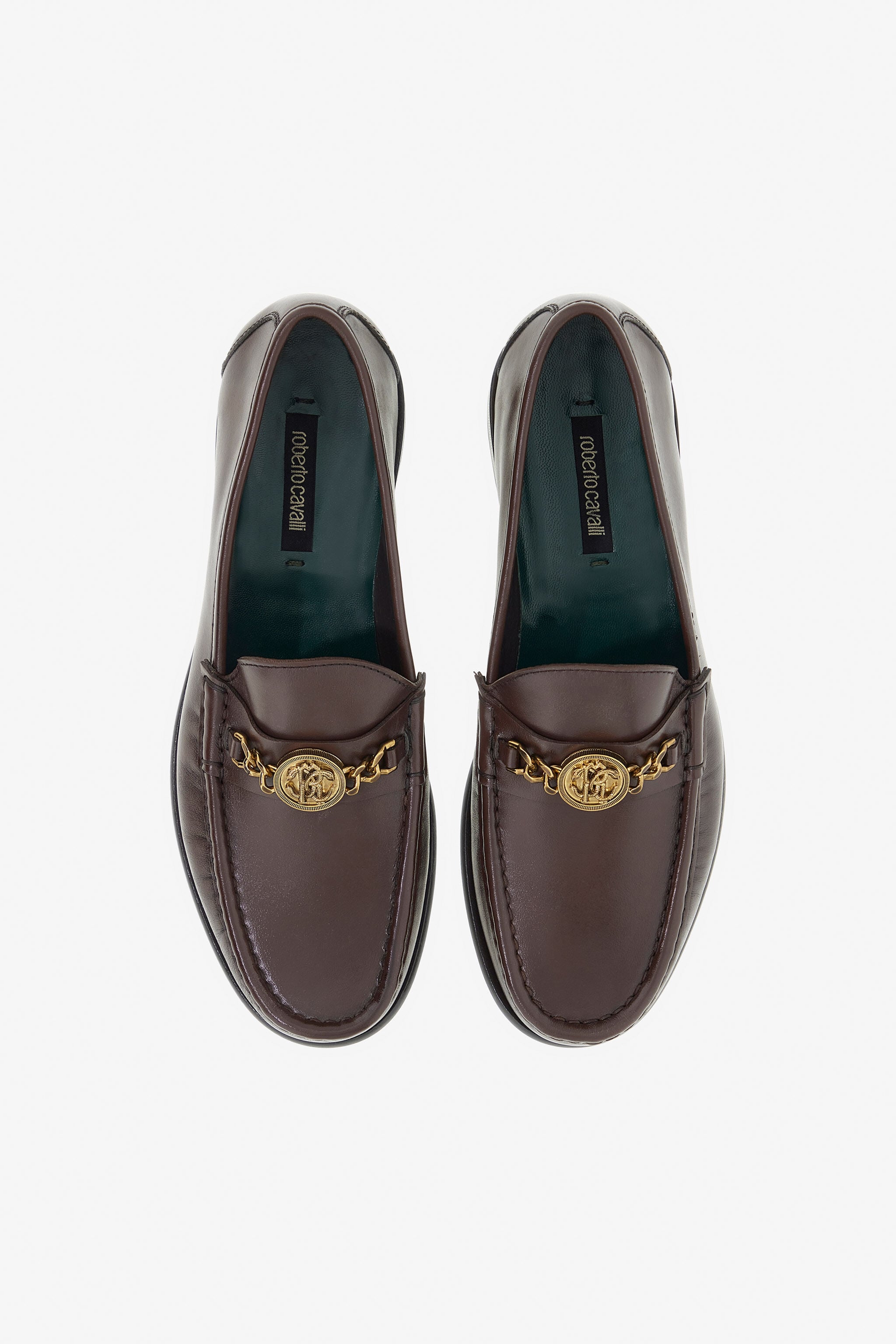 RC Chain-Embellished Loafers RC Chain-Embellished Loafers Dark brown TRS027-PZ078
