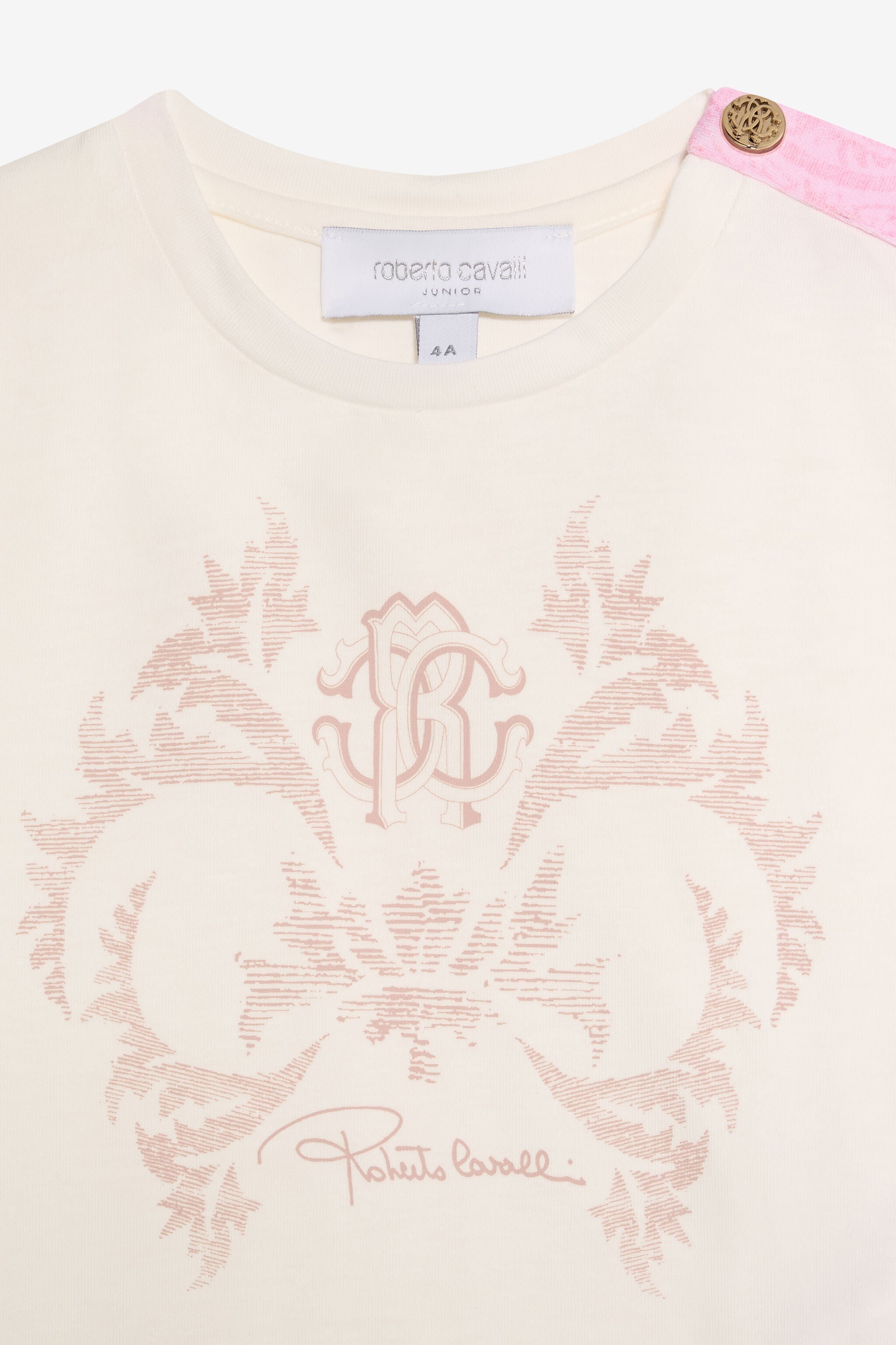 JU Cream T-Shirt with Monogram RC JU Cream T-Shirt with Monogram RC MILKY WHITE VJT62L-JD001