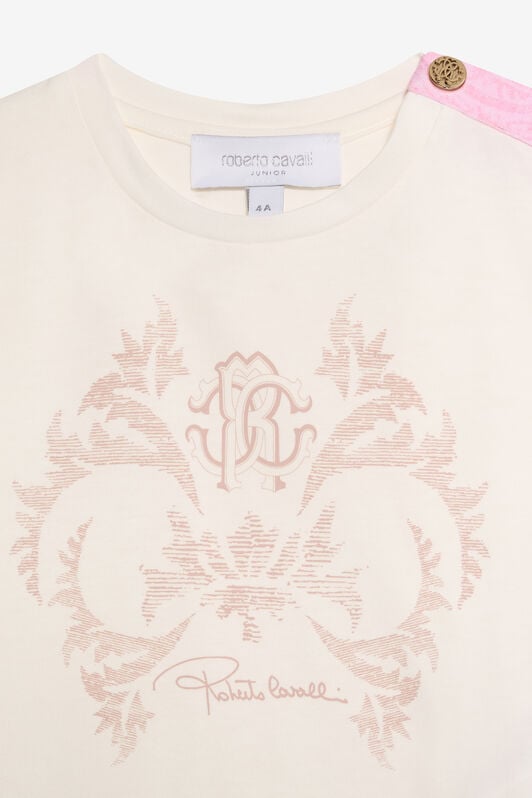 JU Cream T-Shirt with Monogram RC JU Cream T-Shirt with Monogram RC MILKY WHITE VJT62L-JD001