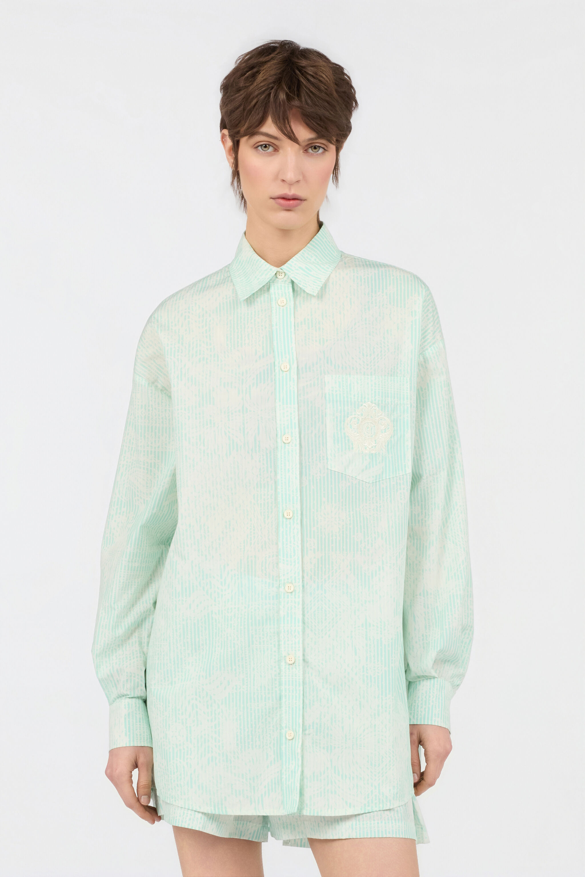 JC Shirt in Cotton with Embroidered Detail JC Shirt in Cotton with Embroidered Detail GINEPRO WFT241-WF639