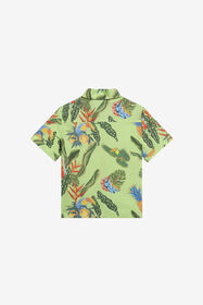 JU Camicia in Cotone con Stampa Tropicana LIME GREEN WJT70T-7MR12
