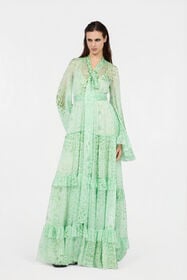 RC Vestido De Seda Estampado Jaguar Mint PISTACHIO GREEN XQT133-HNT23