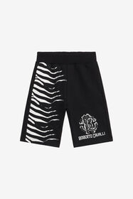 JU Pants With Zebra Print Black UJT25A-CF050