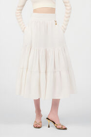 RC Skirt With Mirror Snake Monogram Charm White VKT300-CH033
