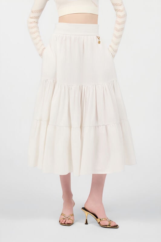 RC Skirt With Mirror Snake Monogram Charm RC Skirt With Mirror Snake Monogram Charm White VKT300-CH033