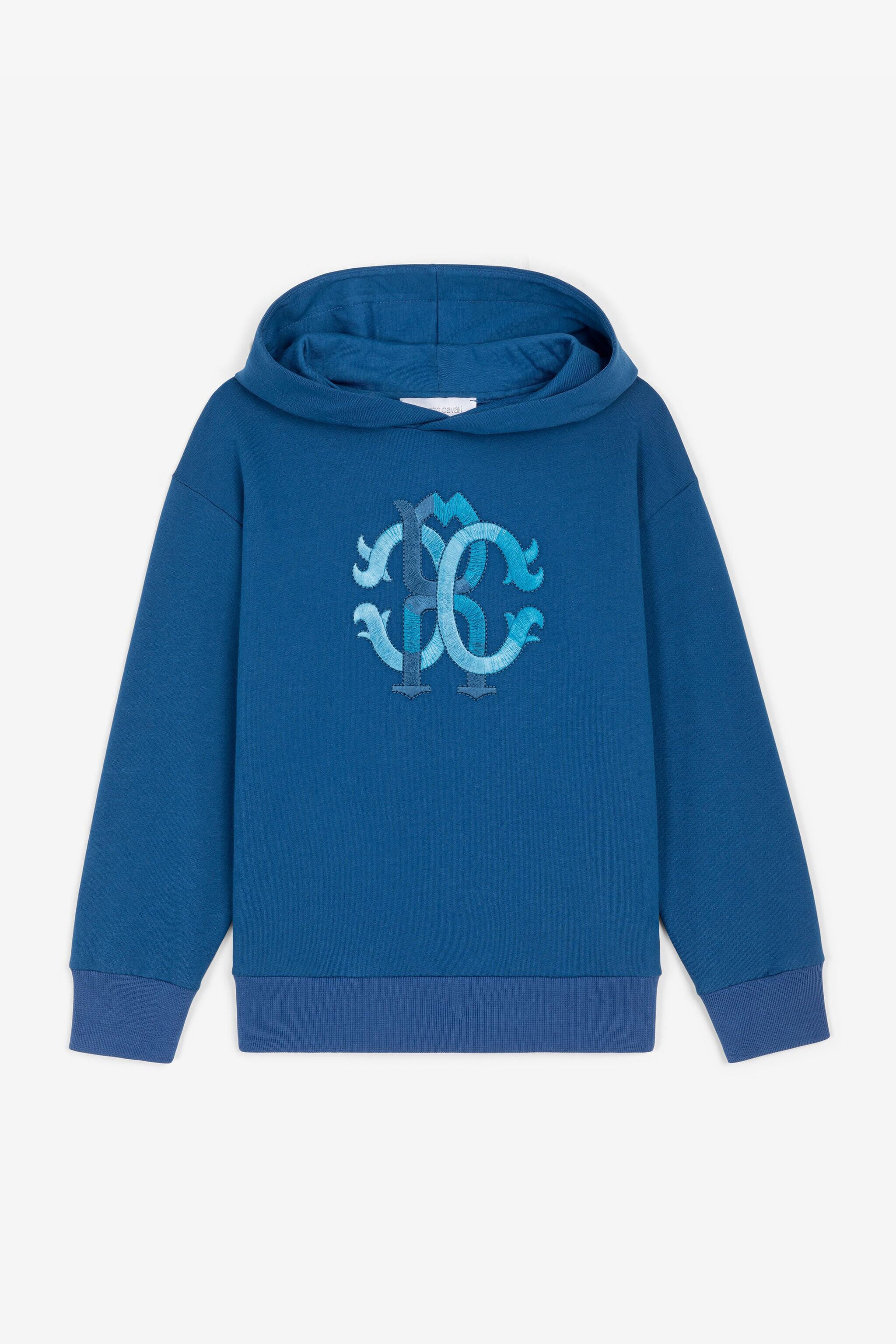 JU Hoodie aus Baumwolle mit RC-Monogramm JU Hoodie aus Baumwolle mit RC-Monogramm Blau RJT925-CF050
