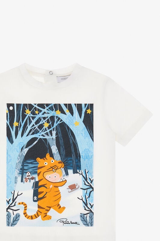 JU Cotton T-Shirt With Print JU Cotton T-Shirt With Print MILKY WHITE TJT632-JD001
