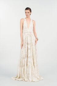 RC Long Dress with Ornamental Motif White WHITE WQT108-SLR36