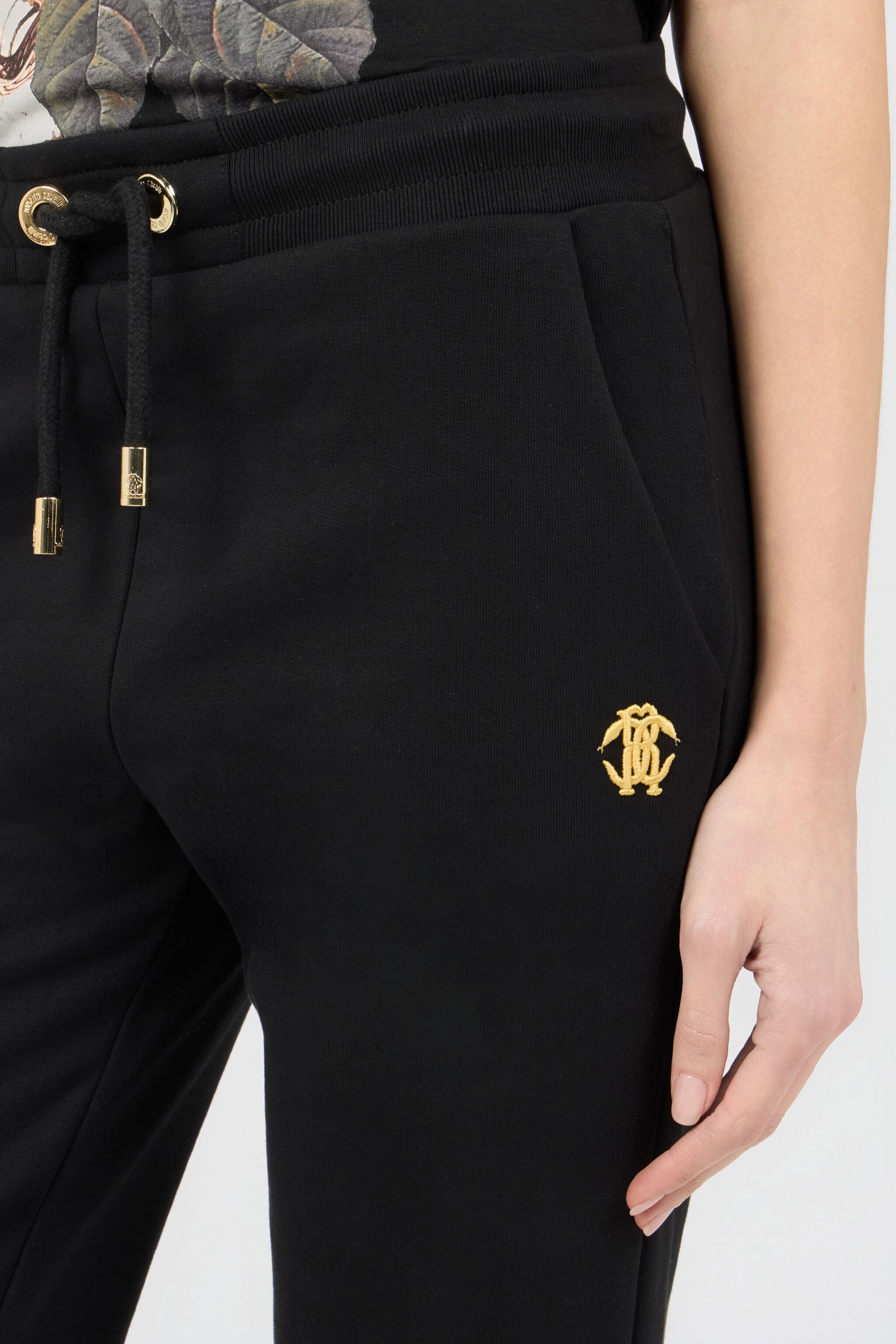 RC Joggers Neri in Cotone con Monogram RC RC Joggers Neri in Cotone con Monogram RC BLACK SOT20G-CF008