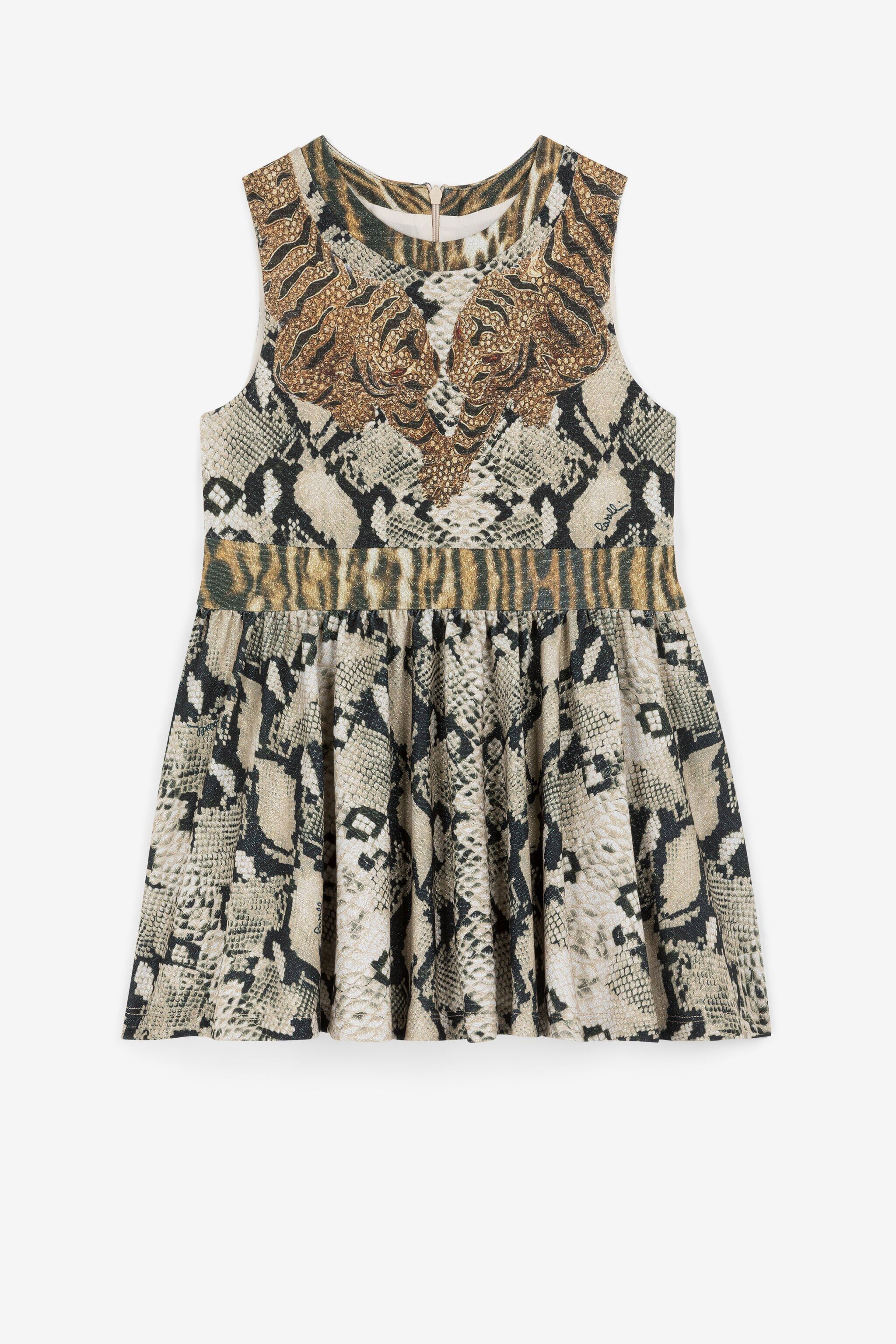 JU Python And Ocelot-Print Dress JU Python And Ocelot-Print Dress Light brown PJT119-4GE46