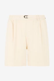 RC Shorts De Algodón Crema Con Cinturón WHITE SOT20C-FA017