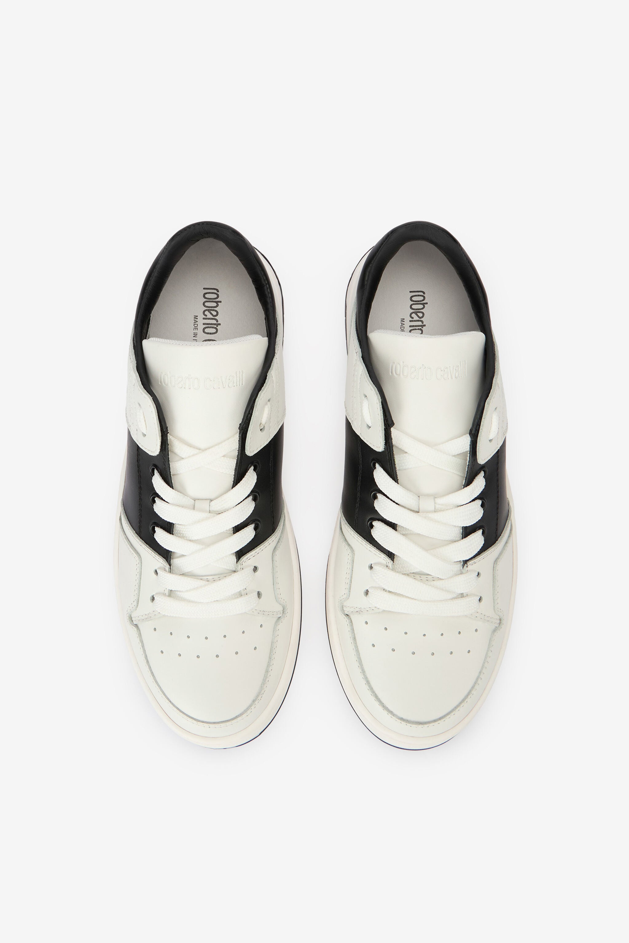 RC Bicolour low-top sneakers with logo Black/White SRS046-PZA90