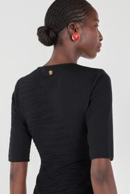 RC Midi Dress Openwork Detailing Black UKM101-MQ014