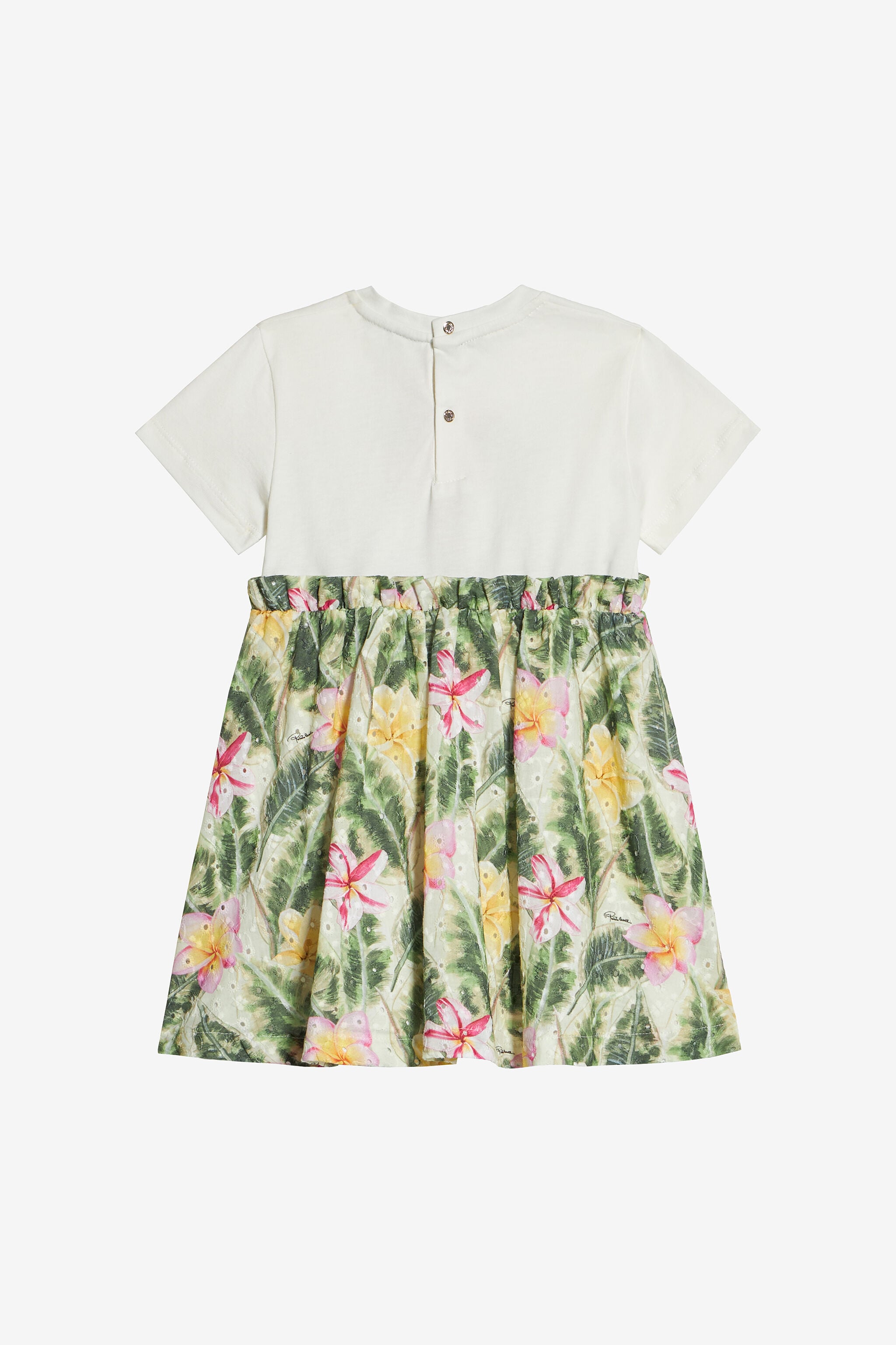 JU Dress With Broderie Anglaise And Printed Skirt MILKY WHITE UJT106-JD001