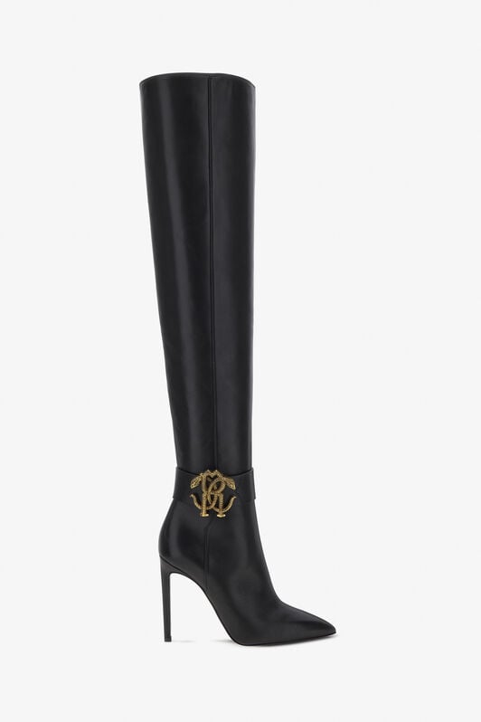 RC Knee-high boots with Monogram Mirror Snake RC Knee-high boots with Monogram Mirror Snake Black RKS017-PZV10