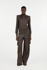 RC Dark Brown Leather Shirt Brown VWP700-PN002