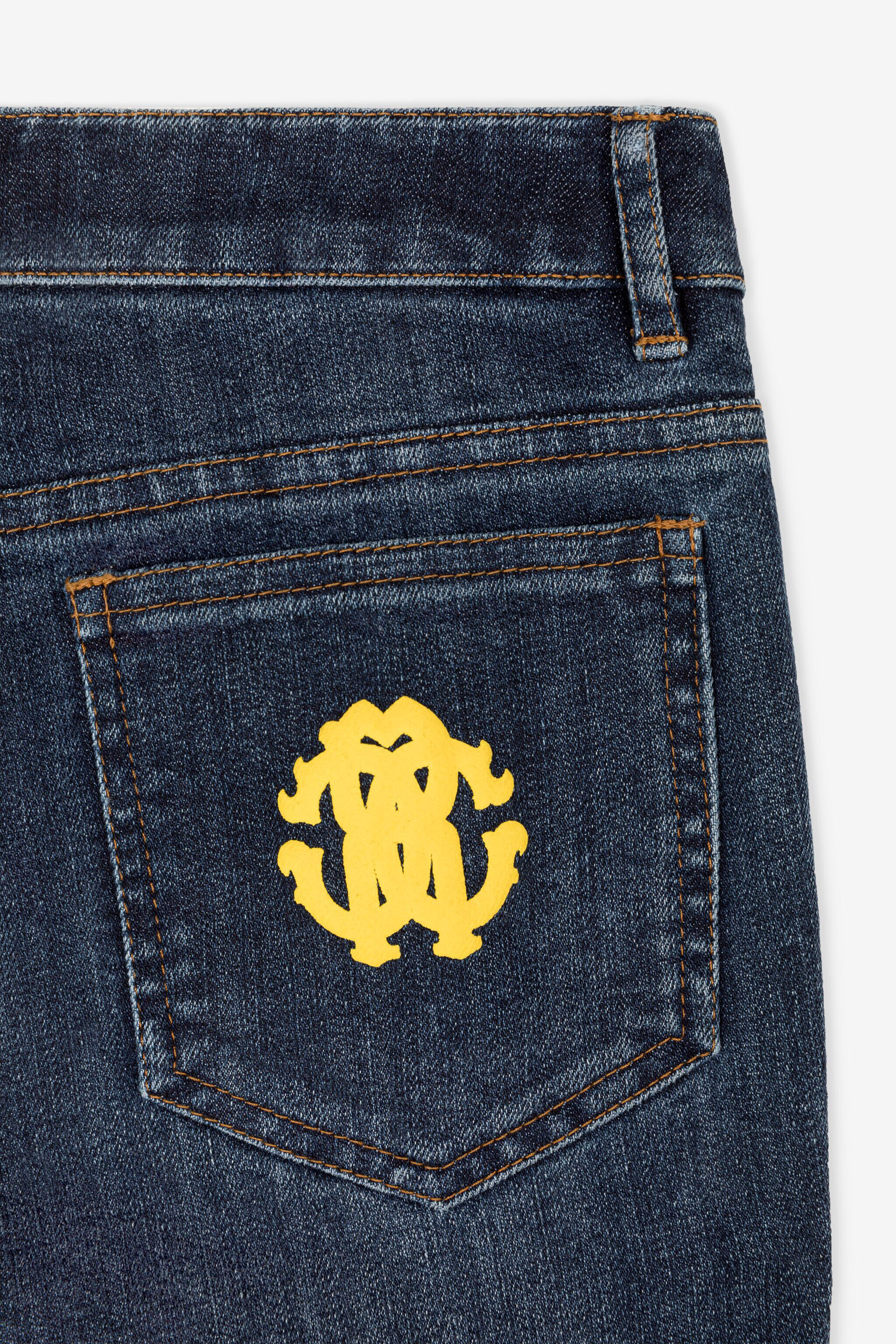 JU Jean à imprimé RC Monogram JU Jean à imprimé RC Monogram Bleu foncé RJJ204-DS015