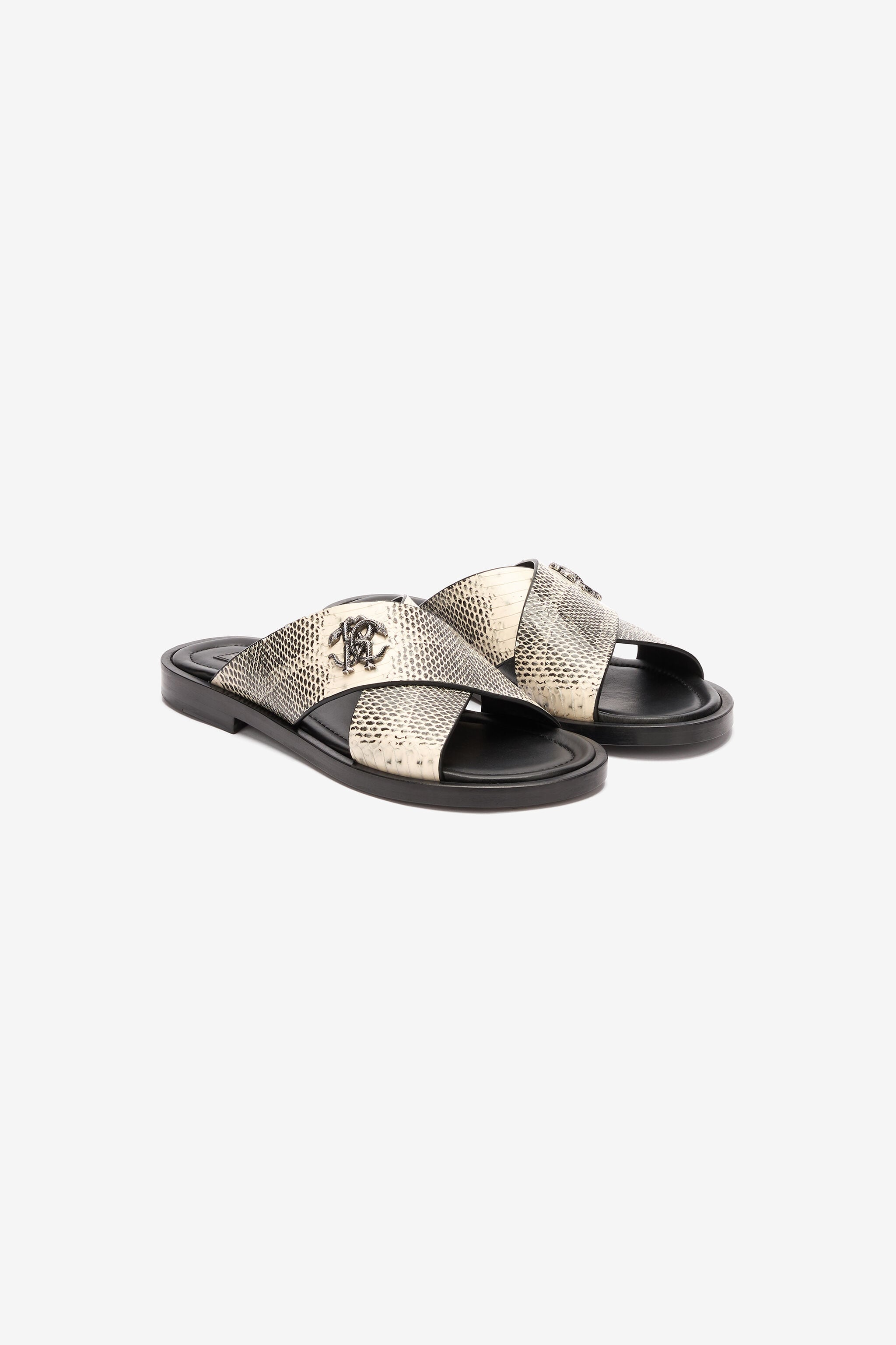 RC Slides With Cobra Print And Mirror Snake Monogram RC Slides With Cobra Print And Mirror Snake Monogram Black/White URS021-PZU07